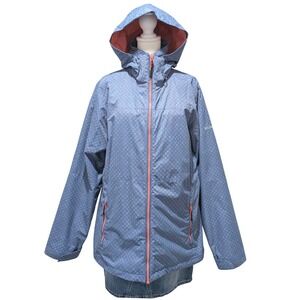 Columbia Women's‎ Interchange Waterproof Hooded Rain Jacket Blue Floral Size L